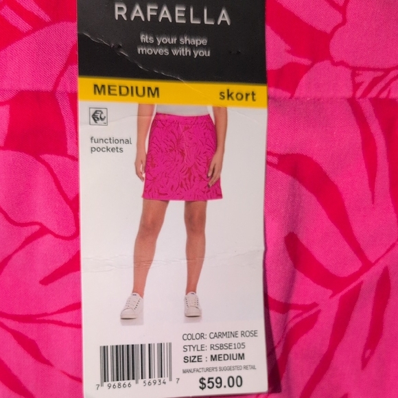 Rafaella Pants - Rafaella Carmine Rose Floral Skort
